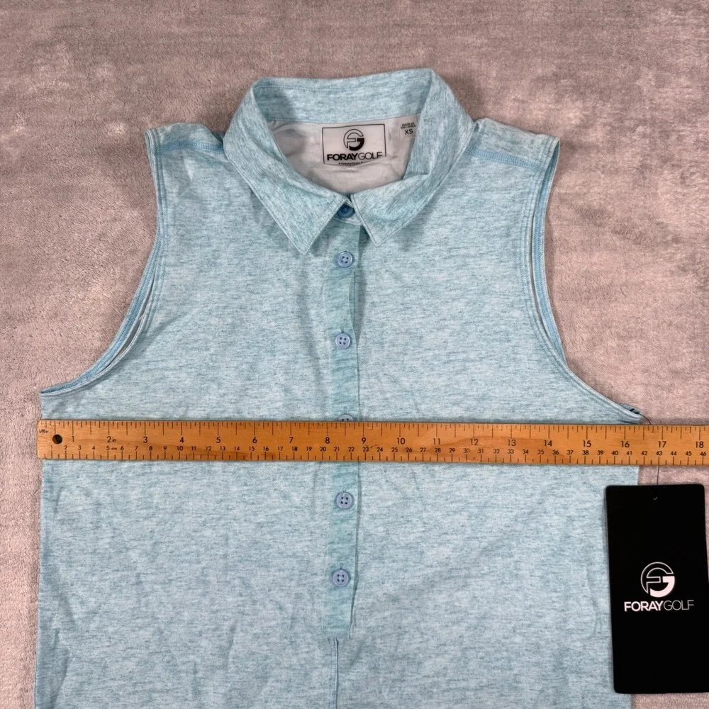 Foray Golf Shirt Women XS Blue Marl Core 3.0 Polo Sleeveless Performance NWT - Picture 9 of 10